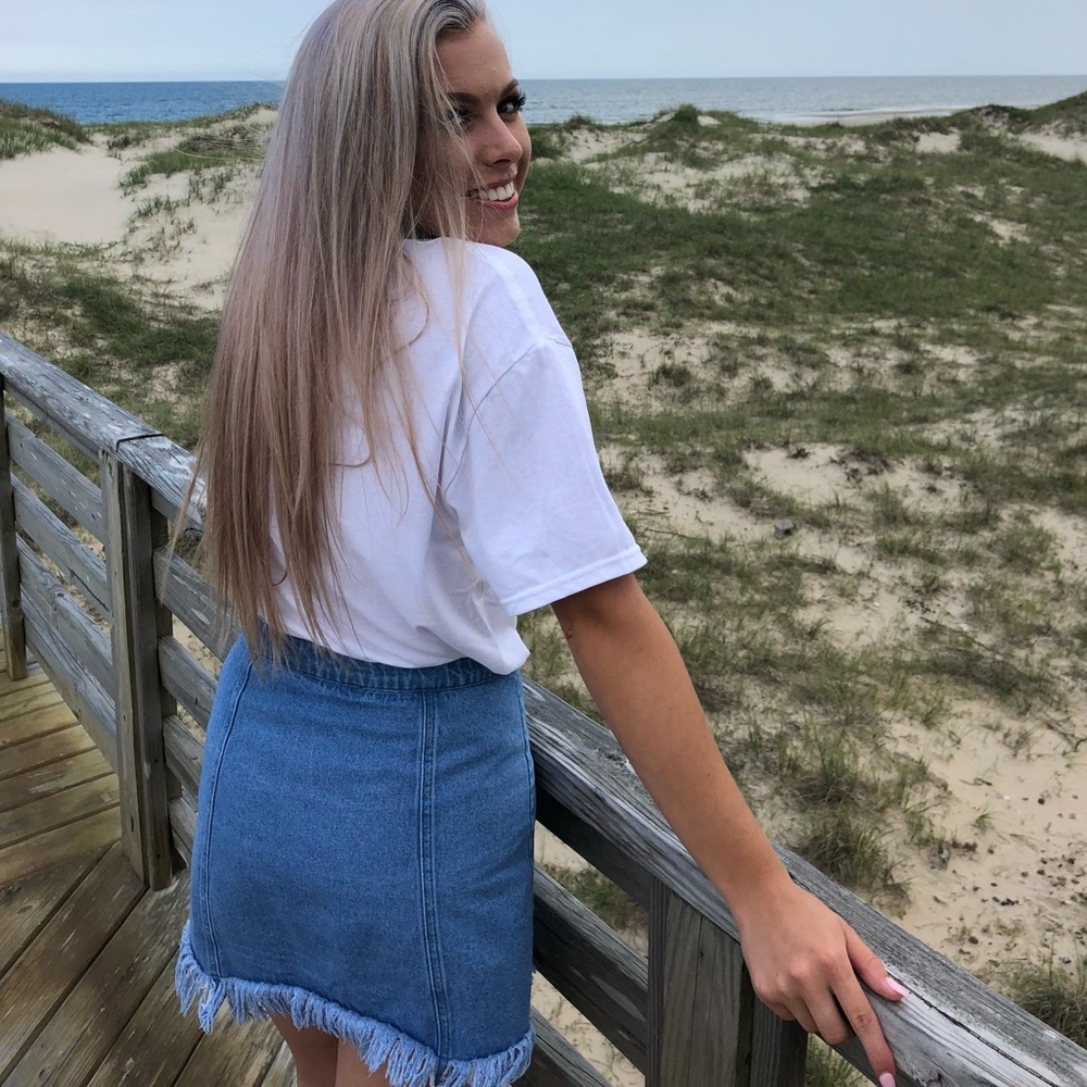 Denim Button Down Skirt